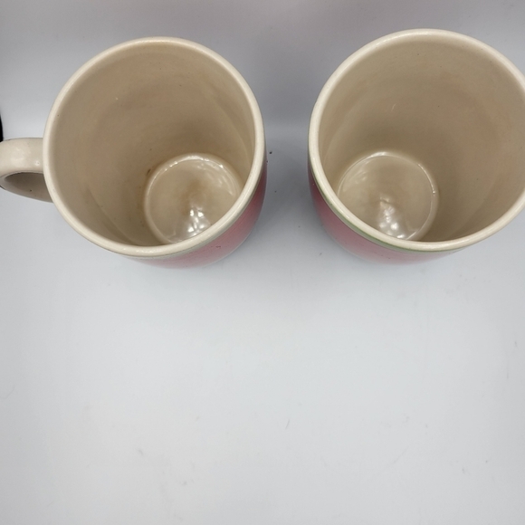 Royal Norfolk Coffee Mugs Stripes Red Orange Green Blue Ivory HH20 - Set of 2 - Picture 2 of 5